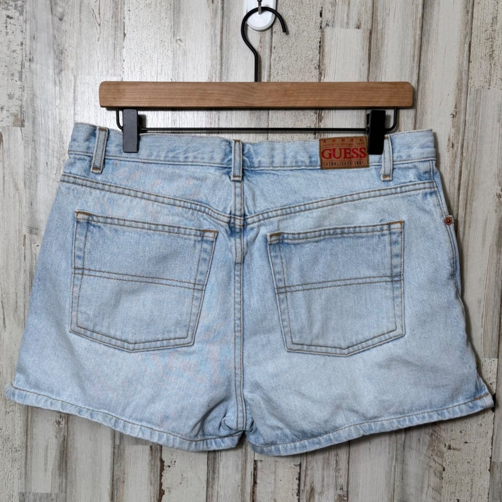 Vintage 90s Guess Jean Shorts High Rise Denim Mom Shorts Size 32